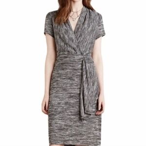 Anthropologie Maeve black and white surplice dress M